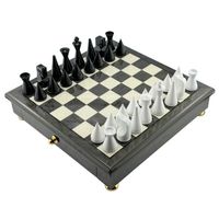 Szachy Italfama Modern 32x32cm Drewno Minimalistyczne Geometryczne Król 7.6