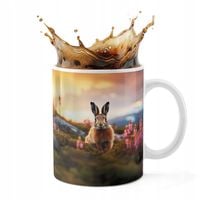 KUBEK CERAMICZNY 330ML DRUK - ZWIERZĘTA KRÓLIK