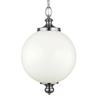 Loftowa LAMPA wisząca FE-PARKMAN-PL-PN Elstead FEISS industrialna OPRAWA szklany ZWIS kula na łańcuchu biała brązowa