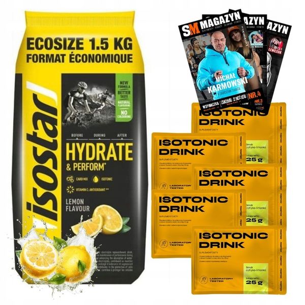 ISOSTAR KONCENTRAT 1500g IZOTONIK NAWODNIENIE+ 5x nowmax ISOTONIC DRINK 25g zdjęcie 1