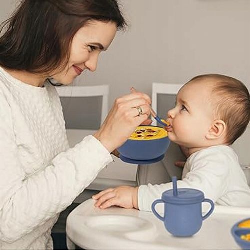 ZESTAW DO KARMIENIA NACZYŃ SILIKONOWE TALERZYK DLA NIEMOWLĄT Z PRZYSSAWKĄ na Arena.pl