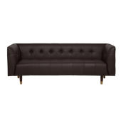 Sofa 3-osobowa skórzana brązowa BYSKE