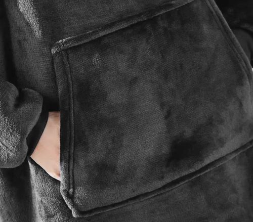 Gruby Koc Ponczo Z Kapturem Ciepła Gruba Bluza Szlafrok Kocobluza na Arena.pl