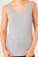 Top damski na ramiączkach ELASTYCZNY t-shirt bawełna SZARY GŁADKI XL