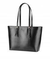 Torebka Damska Shopper Na Ramię PUCCINI Duża Mieści A4 Czarna BML054D-1