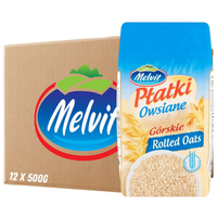 MELVIT Płatki owsiane górskie 500 g  x 12 sztuk