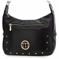 Torebka Duża Listonoszka Monnari Kieszonkami Torba Damska Z Ćwiekami Czarna