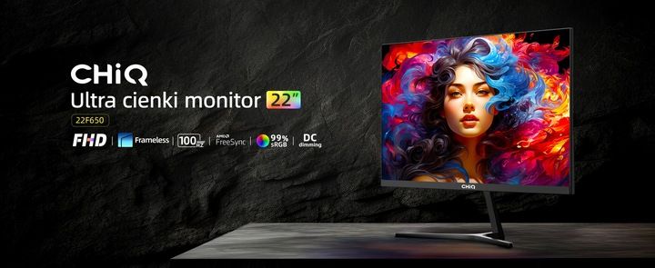 Monitor Bezramkowy 22" CHiQ 22F650,100 Hz + FreeSync, FHD PC zdjęcie 8
