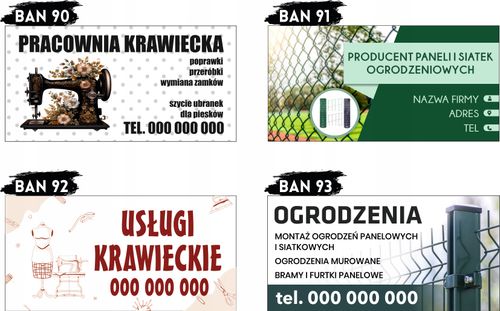 BANER OCZKOWANY reklamowy 100x50cm różne wzory ZAKŁAD KAMIENIARSKI PROMOCJA na Arena.pl