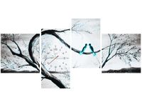 45CM 120CM ZEGAR 4 ELEM W TURKUSOWYM ŚWIETLE KSIĘŻYCA ŚCIENNY