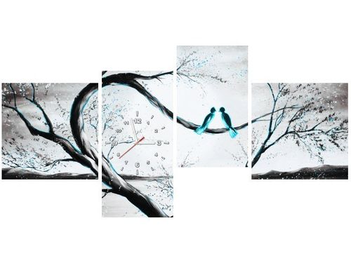 45CM 120CM ZEGAR 4 ELEM W TURKUSOWYM ŚWIETLE KSIĘŻYCA ŚCIENNY na Arena.pl