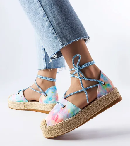 Niebieskie espadryle na platformie Duffet 41 na Arena.pl