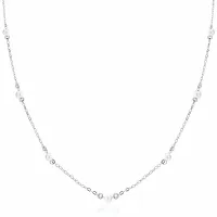 DELIKATNY RODOWANY SREBRNY NASZYJNIK GWIAZD CHOKER KULKI PERŁY PEREŁKI