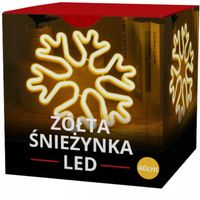 GWIAZDA SNIEZYNKA LED ODCIEN CIEPLY ZOLTY OZDOBA NA OKNO 40 CM