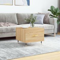 Stolik kawowy, dąb sonoma, 50x50x40 cm, materiał drewnopochodny