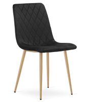 Krzesło TURIN - czarny aksamit / nogi kolor drewna x 1