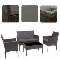 ZESTAW MEBLI OGRODOWYCH SFS010 MTG MEBLE OGRODOWE TECHNORATTAN BRĄZ