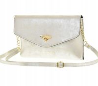 Laura Biaggi - torebka wizytowa kopertowa pszczoła srebrny JS152