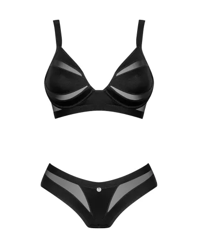 obsessive chic amoria komplet bielizny czarny xl/2xl komfortowy na Arena.pl
