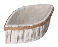 Doniczka osłonka drewniana korytko łezka podkład 37 cm brązowa