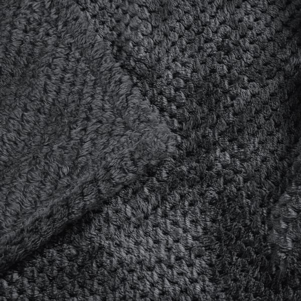 Koc Z Mikrofibry Henry 160X200 - Ciemnoszary zdjęcie 4