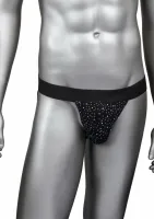 calexotics radiance jock strap - komfortowy pas z siateczką i kryształkami