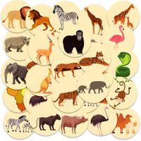 NAKLEJKI NA ZESZYT NALEPKA Z POSTACIAMI KÓŁKO ZWIERZĘTA Z AFRYKI WZORY 23EL