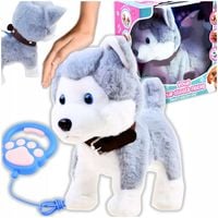 INTERAKTYWNY PIESEK ZABAWKA NA SMYCZY MASKOTKA HUSKY SZCZEKA PREZENT PIES