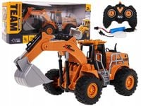 KOPARKA ZDALNIE STEROWANA 1:22 Z FUNKCJĄ DYMU GUMOWE OPONY , ŚWIATŁA LED