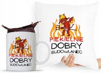 Zestaw Poduszka Kubek Budowlańca Majstra Fachowca Z Nadrukiem Ze Zdjęciem