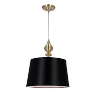 Prima gold lampa wisząca złoty satynowy 1x60W E27 abażur czarny