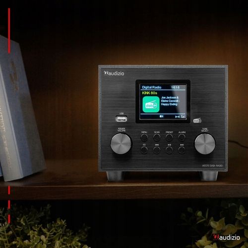Radio DAB+ tuner FM z subwooferem czarne do kuchni salonu biura na Arena.pl