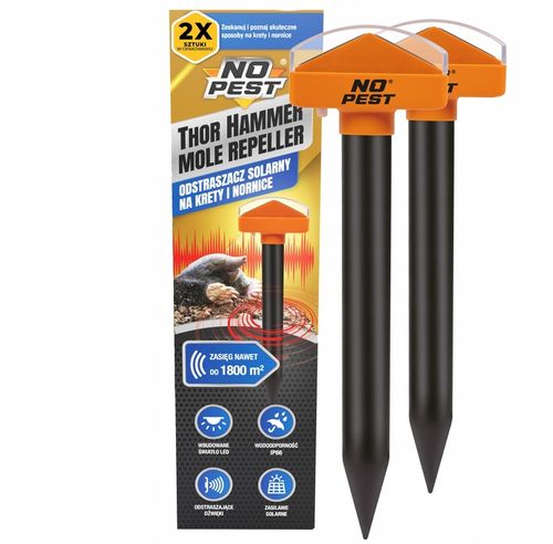 ODSTRASZACZ KRETÓW NA KRETY NORNICE MYSZY WĘŻE ODSTRASZACZ SOLARNY (2 na Arena.pl