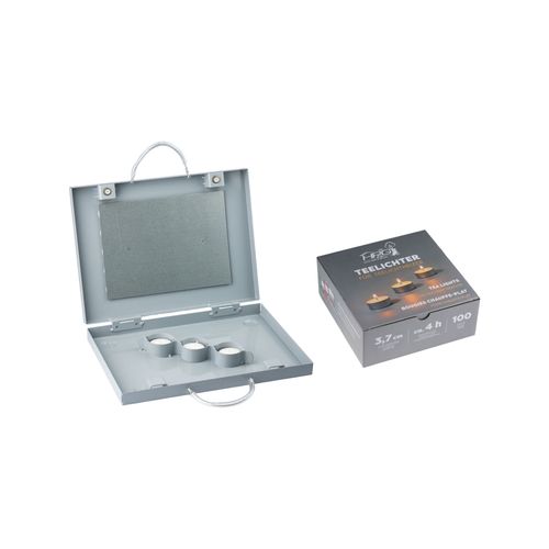 Podgrzewacz tealight srebrny z tealightami 100 szt. na Arena.pl