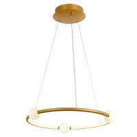 Loft LAMPA wisząca LOZANNA PND-20112035-1A-GD Italux okrągła OPRAWA metalowa LED 36W 3000K zwis kule brąz antyczny białe