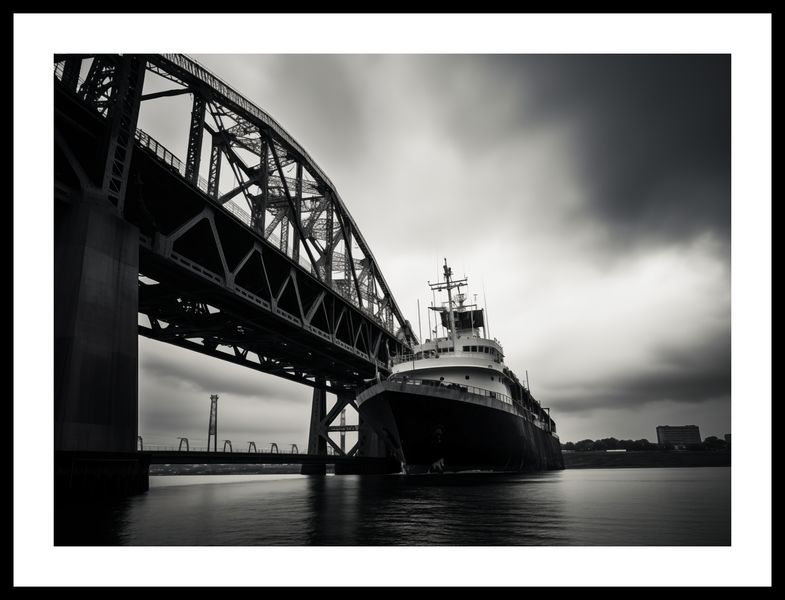 Plakat 55x40cm Statek przy Moście zdjęcie 3