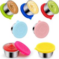 Pojemnik z Pokrywką na Sos 50ml Metalowy 7szt