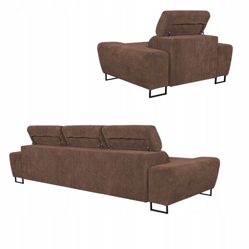 Zestaw mebli wypoczynkowych salonu Savio Sofa 3os fotele brąz na Arena.pl