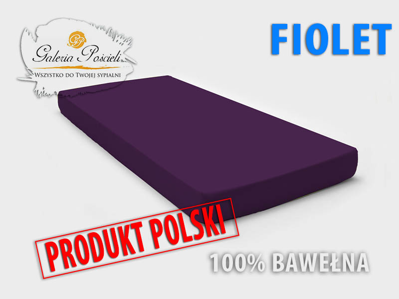 Prześcieradło bawełniane JERSEY 160x200cm FIOLET zdjęcie 2