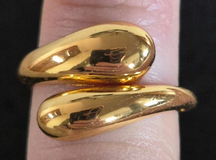 Piękny pozłacany pierścionek zdjęcie 2