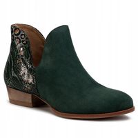 Maciejka 04091-19 botki kowbojki damskie płaski obcas zielone r.40