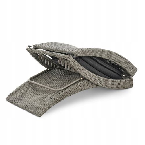 Leżak ogrodowy składany regulowany na balkon taras technorattan z poduszką na Arena.pl