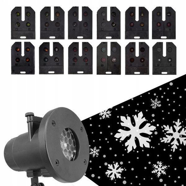 PROJEKTOR LED ŚNIEG ŚWIĄTECZNY 48 WZORÓW LASEROWY REFLEKTOR NA DOM RZUTNIK zdjęcie 10