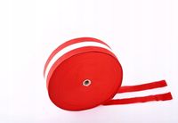 Taśma ostrzegawcza MATERIAŁOWA czerwono/biała 100m taśma ogrodzeniowa