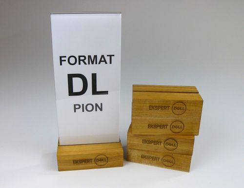 stojak na menu ulotkę plexi + drewniana podstawka z grawerem DL 10 szt na Arena.pl