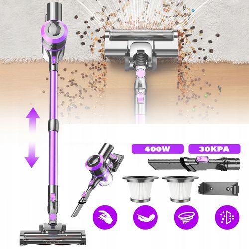 ODKURZACZ AKUMULATOROWY PIONOWY RĘCZNY BEZPRZEWODOWY 400W 4W1 30kPa DO DOMU na Arena.pl