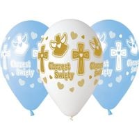 balony chrzest święty chłopiec 13"/5szt. niebieski