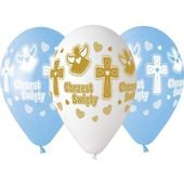balony chrzest święty chłopiec 13"/5szt. niebieski
