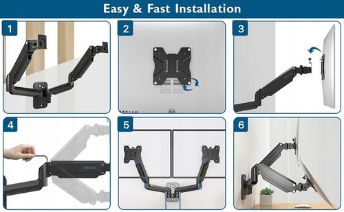 BONTEC GWM02 UCHWYT NA DWA 2 MONITORY 13-27" ŚCIENNY DO 8 KG na Arena.pl