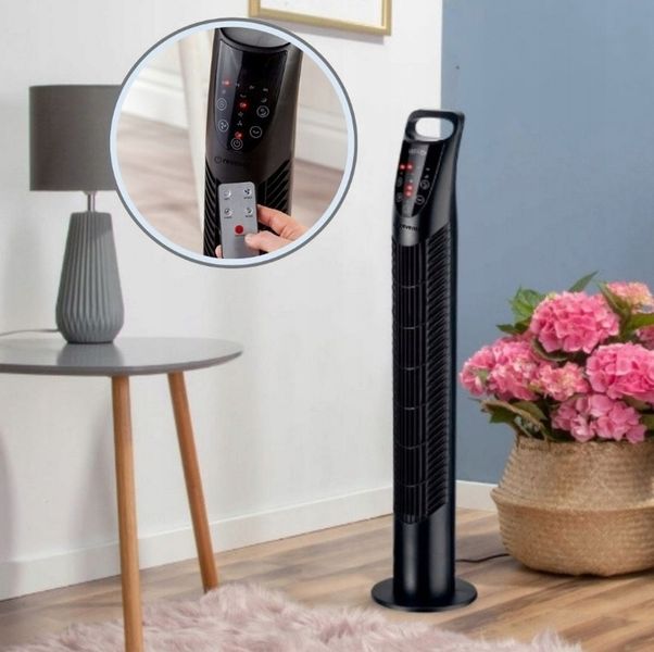 Wentylator Wiatrak Kolumnowy Obrotowy + PILOT Revento Zephyr Black Czarny zdjęcie 2